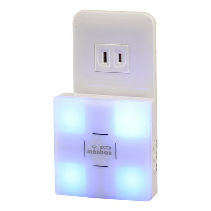 monban CUBE II ワイヤレスチャイムセット 押しボタン送信機＋光フラッシュAC電源式受信機_08-1904_OCH-BPT-ACR25_OHM（オーム電機）