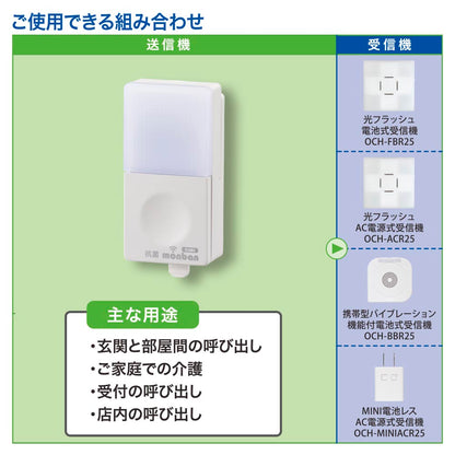 monban CUBE II 押しボタン送信機（増設用/防水IP44/CR2032リチウム電池×1個使用）_08-1908_OCH-BPT25_OHM（オーム電機）
