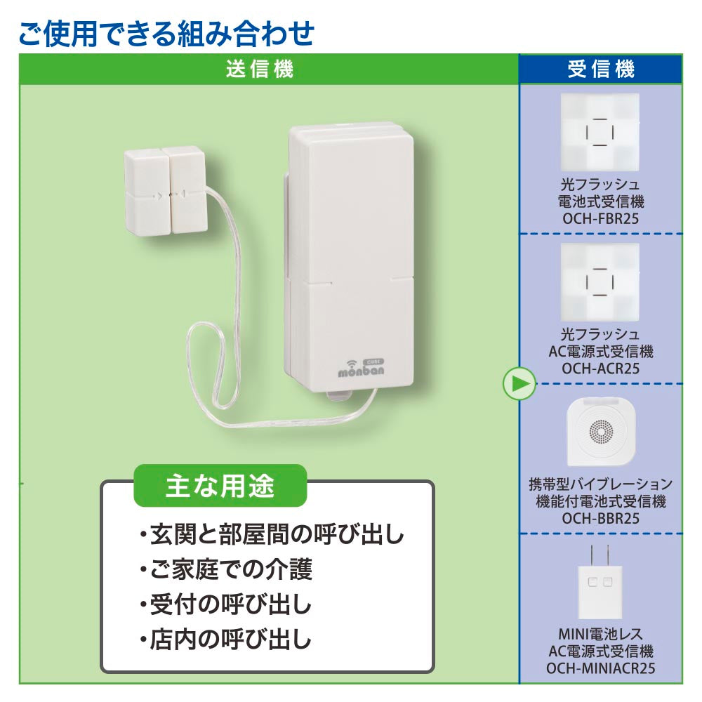 monban CUBE II 扉センサー送信機（増設用/単4形×2本使用）_08-1910_OCH-MAGT25_OHM（オーム電機）