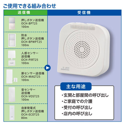 monban CUBE II バイブレーション受信機（増設用/単3形×2本使用）_08-1916_OCH-BBR25_OHM（オーム電機）