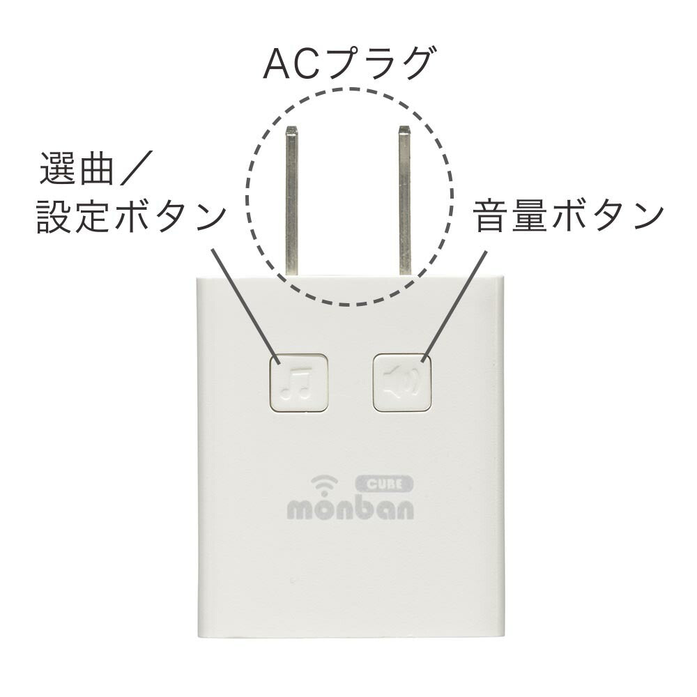 monban CUBE II MINI電池レスAC電源式受信機（MINIサイズ/増設用/コンセント式）_08-1917_OCH-MINIACR25_OHM（オーム電機）