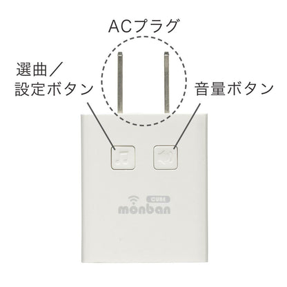 monban CUBE II MINI電池レスAC電源式受信機（MINIサイズ/増設用/コンセント式）_08-1917_OCH-MINIACR25_OHM（オーム電機）