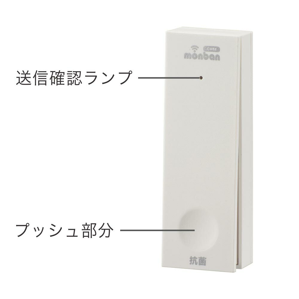 monban CUBE II 自家発電式押しボタン送信機（増設用/防水IP44）_08-1918_OCH-ECOT25_OHM（オーム電機）