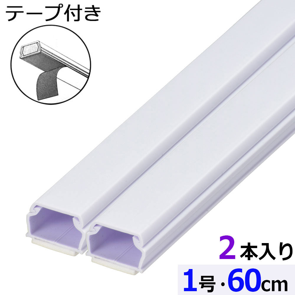 テープ付モール（1号/60cm/ホワイト/2本入）_09-1000_DZ-AMT106X2-W_OHM（オーム電機）