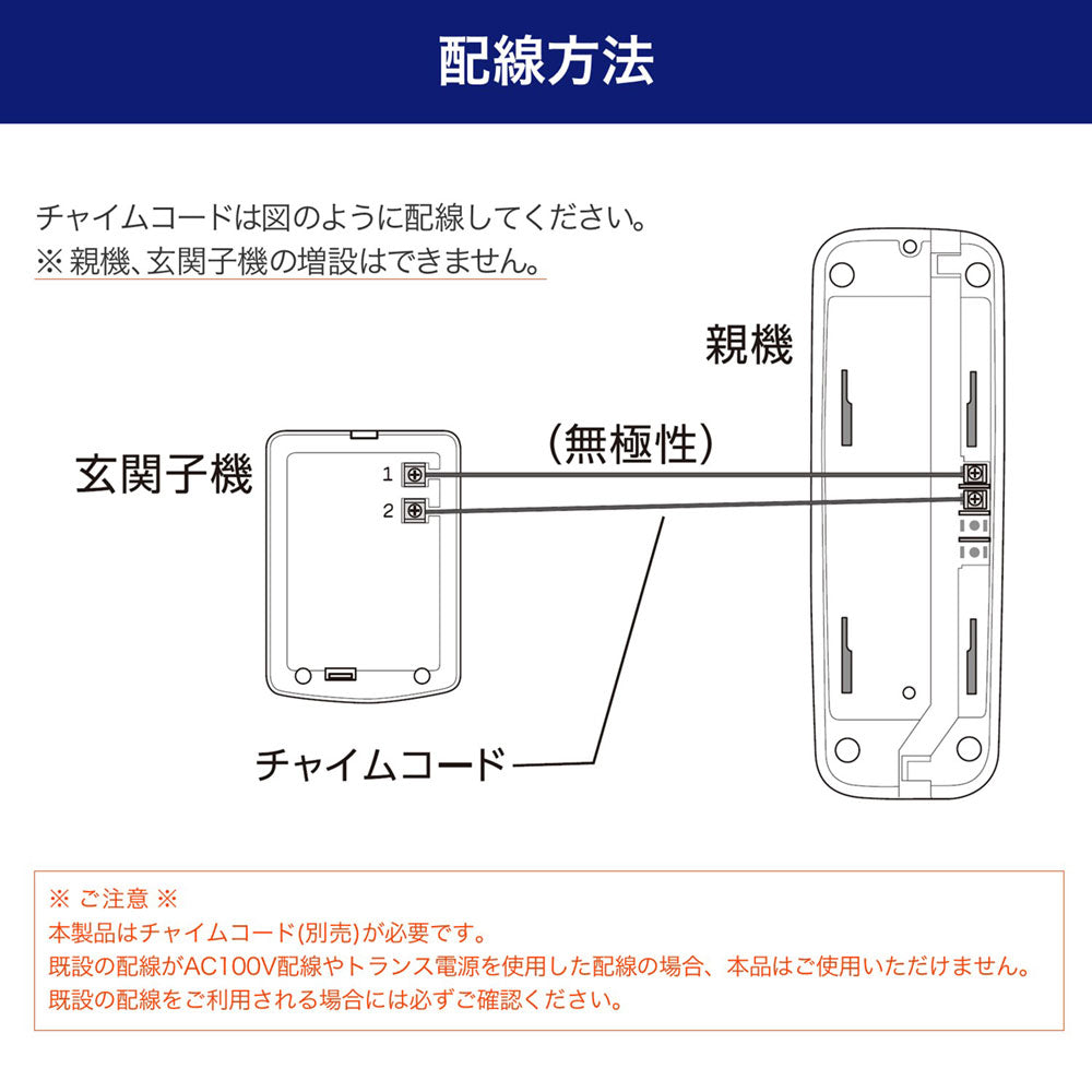 玄関インターホン チャイムコード接続式ドアホン CDS-500_ELPA（エルパ・朝日電器）