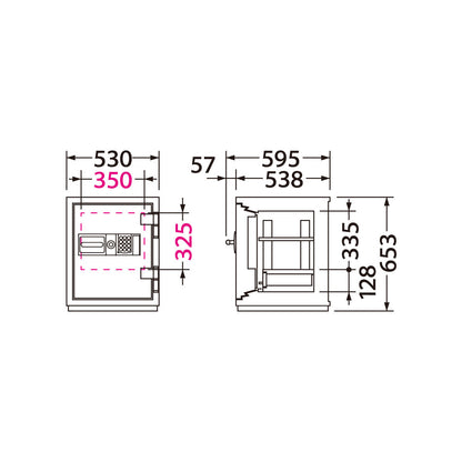CSG-65EV 業務用耐火金庫 テンキーEV式 55L 140kg_EIKO エーコー