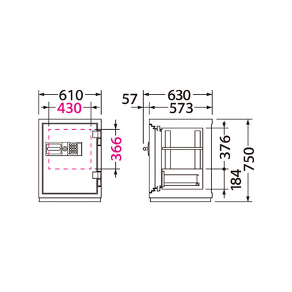 CSG-90EV 業務用耐火金庫 テンキーEV式 90L 195kg_EIKO エーコー