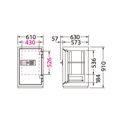 CSG-91EVR 業務用耐火金庫 履歴テンキーEVR式 115L 241kg_EIKO エーコー
