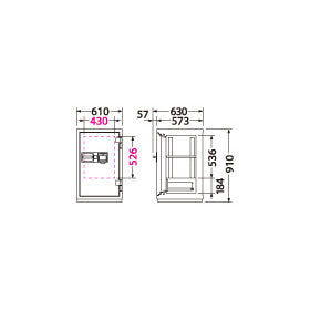 CSG-91FF 業務用耐火金庫 顔認証ロック式 115L 241kg_EIKO エーコー