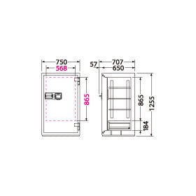 CSG-93FF 業務用耐火金庫 顔認証ロック式 266L 368kg_EIKO エーコー