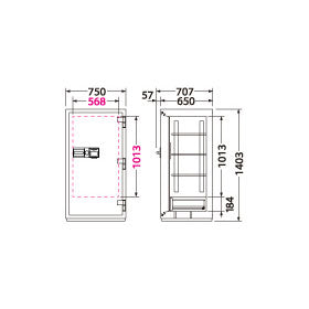 CSG-94FF 業務用耐火金庫 顔認証ロック式 304L 399kg_EIKO エーコー