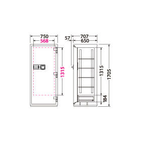 CSG-95FF 業務用耐火金庫 顔認証ロック式 381L 473kg_EIKO エーコー
