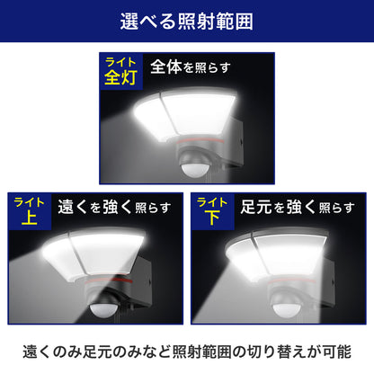 防犯ライト ACコンセント式センサーライト 2灯 2000ルーメン リモコン付_ESL-W3002AC_ELPA（エルパ・朝日電器）