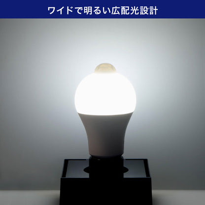 人感センサー付きLED電球 一般電球A形 E26 60W形 昼光色_LDA8D-G-G5109PIR_ELPA（エルパ・朝日電器）