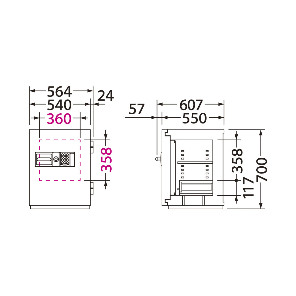 NCLL-10EV 業務用耐火金庫 テンキーEV式 2時間耐火 190kg 56L_EIKO エーコー