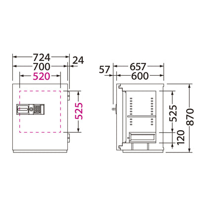 NCLL-20EV 業務用耐火金庫 テンキーEV式 2時間耐火 292kg 127L_EIKO エーコー