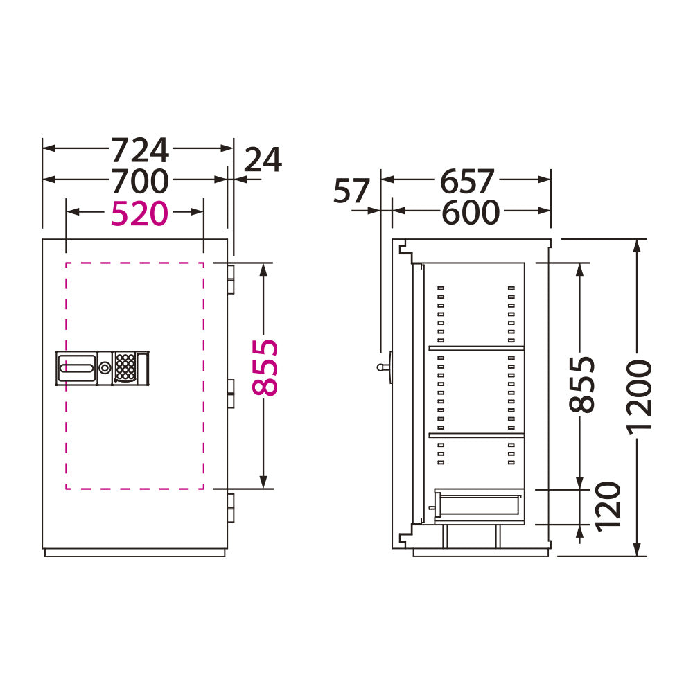 NCLL-30EV 業務用耐火金庫 テンキーEV式 2時間耐火 382kg 192L_EIKO エーコー