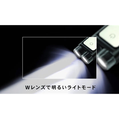 コンパクト2WAYライト（USB充電式/WレンズでMAX600lm/保護等級IPX4/連続使用HIGHで2.5時間/ブラック）_08-1524_LH-CW60A5_OHM（オーム電機）