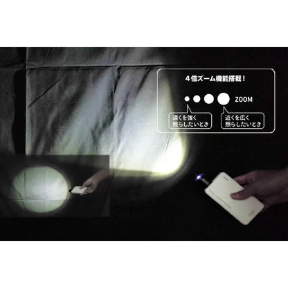 LEDズームライト（4倍ズーム機能/収納式USB端子/150 lm/連続使用11時間[5000mAhバッテリー使用時]）_08-0738_LHA-D15B5_OHM（オーム電機）