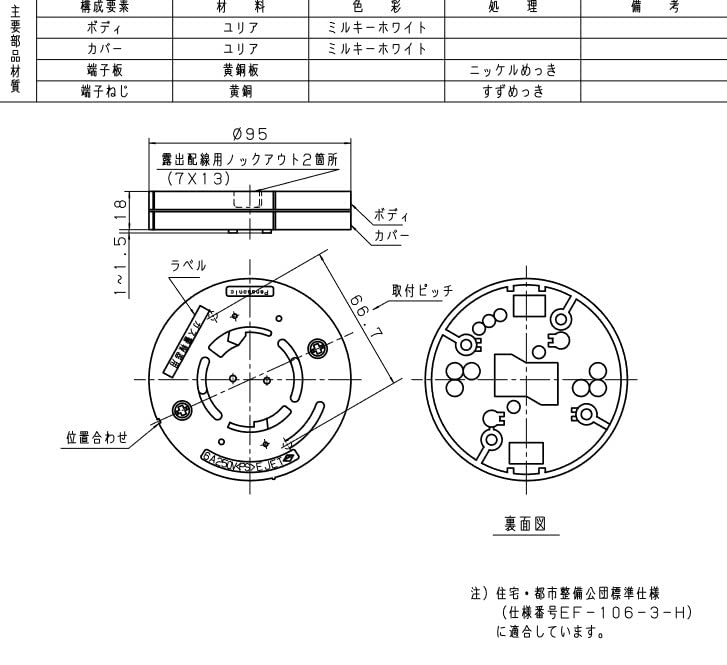 ガス当番 丸型ベース(4端子式) ガス漏れ警報器用ベース_SH5900_Panasonic（パナソニック）