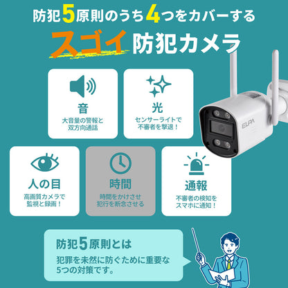 防犯士が作ったスゴイ防犯カメラ 屋外用カメラ＆モニターセット_TBC-1010S_ELPA（エルパ・朝日電器）