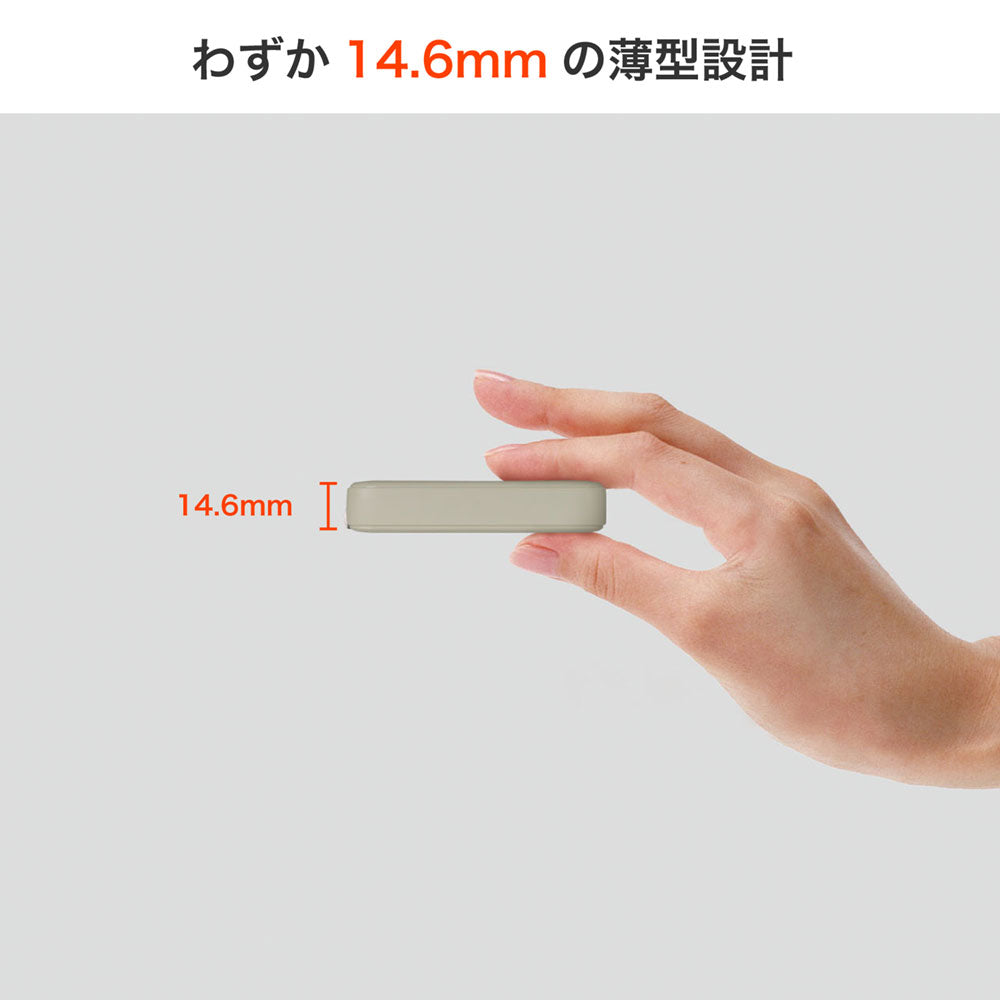 USB充電器 PD 30W 薄型ACアダプター ベージュ_UC-23B(BE)_ELPA（エルパ・朝日電器）