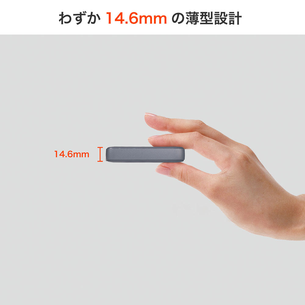 USB充電器 PD 30W 薄型ACアダプター グレー_UC-23B(GY)_ELPA（エルパ・朝日電器）
