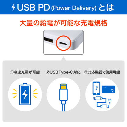 USB充電器 PD 60W 薄型ACアダプター ホワイト_UC-26B(W)_ELPA（エルパ・朝日電器）