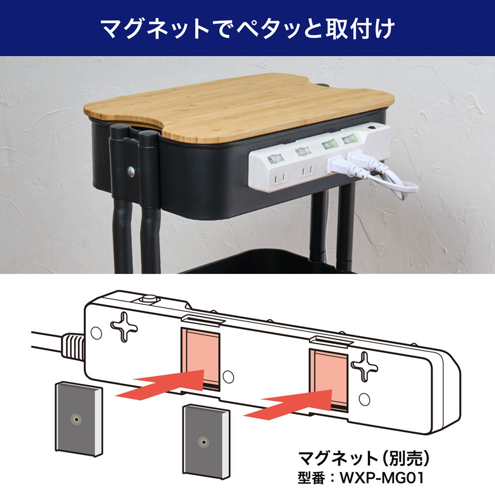 電源タップ 個別スイッチ AC 4個口 コード長 5m 雷ガード 安全ブレーカー_WLK-45B(W)_ELPA（エルパ・朝日電器）