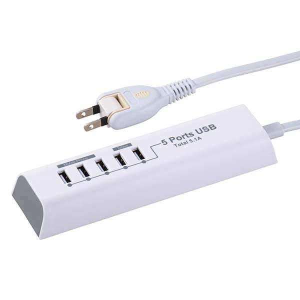 USB充電ポート 5個口_00-1260_SMP-U55D3-W_OHM（オーム電機）