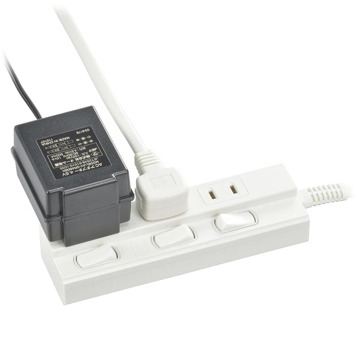 個別スイッチ付節電タップ（3個口/3m/L型プラグ/PBT樹脂使用/二重被ふくコード/ホワイト）_00-1597_HS-TP33EDLP22_OHM（オーム電機）