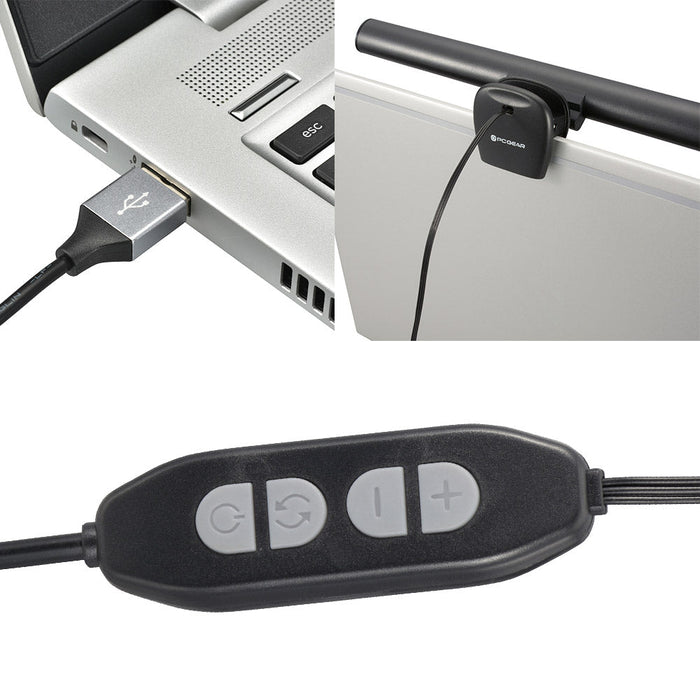 モニターLEDライト（クリップ式/5W/調光10段階/調色3段階/USB Type-A給電）_01-3623_OA-SML01-K_OHM（オーム電機）