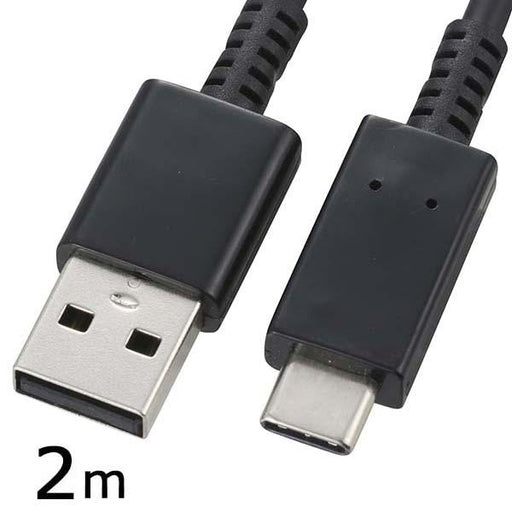 USB2.0 Type-C ケーブル（２m/ブラック）_01-7066_SMT-L20CA-K_OHM オーム電機