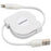 巻取り式ライトニングケーブル（iPhone・iPod・iPad対応/ライセンス認証品/0.8m/ホワイト）_01-7114_SIP-L08MAH-W_OHM（オーム電機）