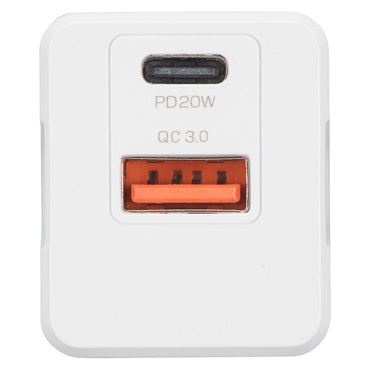 AC充電器（Type-C+Type-A/最大20W/AC100-240V対応/ホワイト）_01-7168_MAV-AQPD20W-W_OHM（オーム電機）