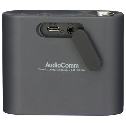 ワイヤレスコンパクトスピーカー（Bluetooth5.0/防水保護IPX6耐水/USB充電式/ブラック）_03-2300_ASP-W200N_OHM（オーム電機）