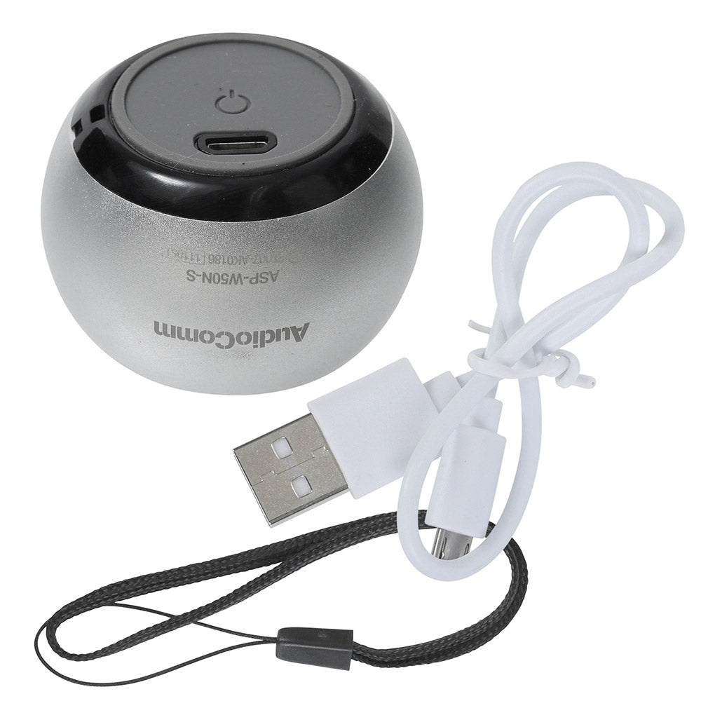 Bluetoothワイヤレスミニスピーカー（アルミボディ/microUSB充電/出力3W/シルバー）_03-2416_ASP-W50N-S_OHM（オーム電機）