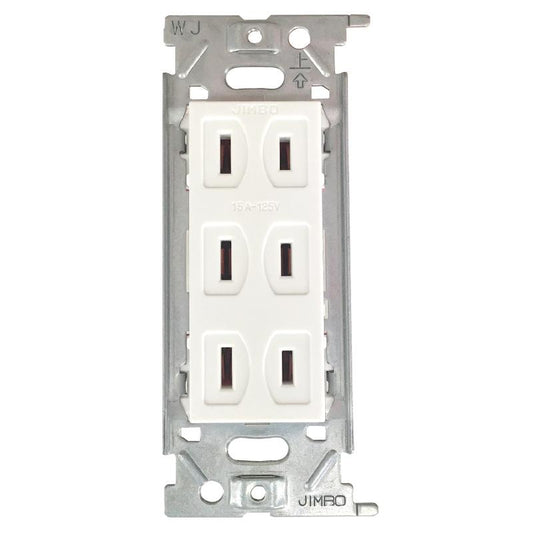 埋込コンセント 3口（1500Wまで/ホワイト）_04-8967_HS-U153J_OHM（オーム電機）