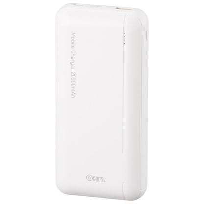 モバイルチャージャー（Type-A,Type-C,micro-B/20000mAh/PD対応/ホワイト）_05-1186_SMP-JV51W_OHM（オーム電機）