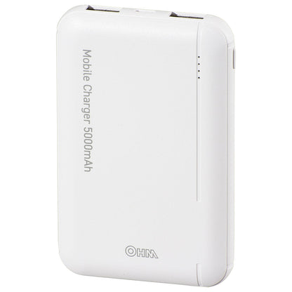 モバイルチャージャー（Type-A×2、Type-C、micro-B/5000mAh/ホワイト）_05-1190_SMP-JV52W_OHM（オーム電機）