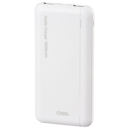 モバイルチャージャー（Type-A×2、Type-C、micro-B/10000mAh/ホワイト）_05-1196_SMP-JV53W_OHM（オーム電機）