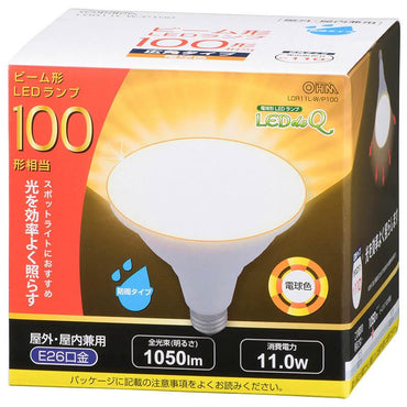 06-3415_LDR11L-W/P100_LED電球 ビームランプ形 広角（100形相当/1050lm/電球色/E26/防雨タイプ）_OHM オーム電機