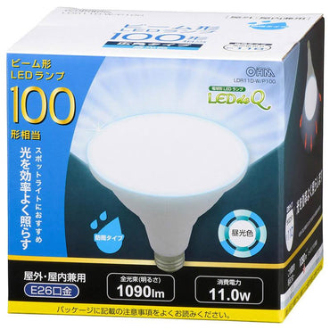 06-3416_LDR11D-W/P100_LED電球 ビームランプ形 広角（100形相当/1090lm/昼光色/E26/防雨タイプ）_OHM オーム電機