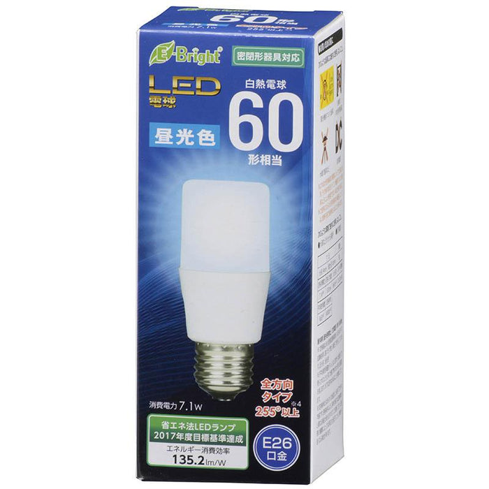 06-3608_LDT7D-G AG20_LED電球 Ｔ形（60形相当/960lm/昼光色/E26/全方向配光255°/密閉形器具対応）_OHM オーム電機