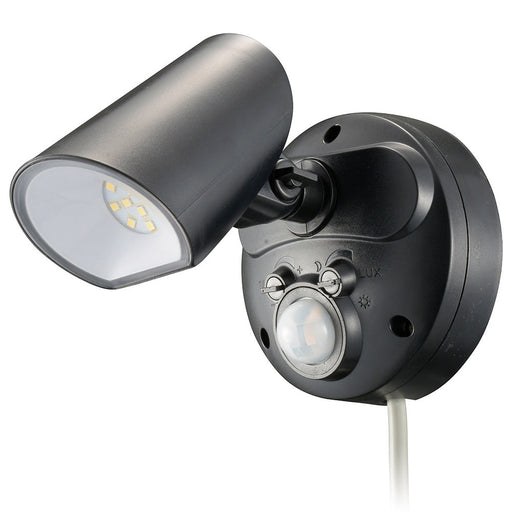 LEDセンサーライト（1灯/10W/1000Lm/白色LED/保護等級IPX4/コード長3m）_06-4287_LS-AS1000K4-K_OHM（オーム電機）