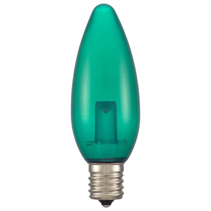 LEDシャンデリア球（装飾用/1.2W/6lm/クリア緑色/C32/E17）_06-4657_LDC1G-G-E17 13C_OHM オーム電機