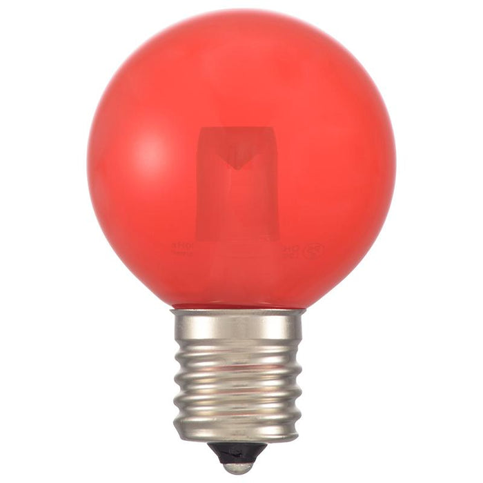 LEDミニボール球（装飾用/1.2W/8lm/クリア赤色/G40/E17）_06-4667_LDG1R-H-E17 15C_OHM オーム電機