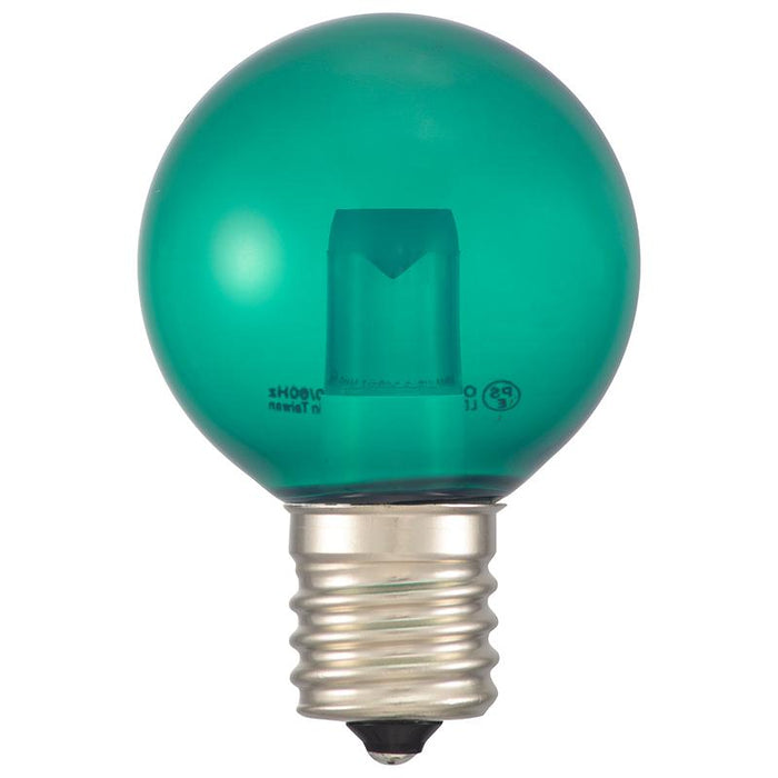 LEDミニボール球（装飾用/1.2W/6lm/クリア緑色/G40/E17）_06-4669_LDG1G-H-E17 15C_OHM オーム電機