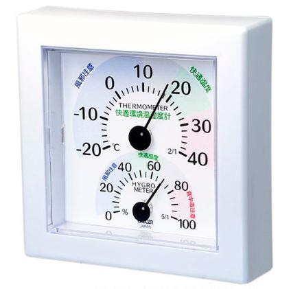 湿温度計 (快適環境表示) ホワイト_07-7735_TR-100W_Crecer（クレセル）