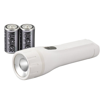 LEDライト（単1形x2本付属/72 lm/連続使用150時間/白色LED/ホワイト）_07-8010_LHP-07C5_OHM（オーム電機）